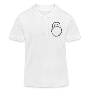 Kettlebell handgezeichnet - Kinder Organic Poloshirt Mini Sprinter von Stanley/Stella - Weiß - Vorne