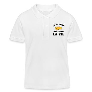 La Raclette C est La Vie Humour Raclette Fromage - Polo enfant bio Stanley/Stella - blanc - Devant