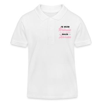 Râleuse Mais Adorable Cadeau Humour Personnalisé - Polo enfant bio Stanley/Stella - blanc - Devant