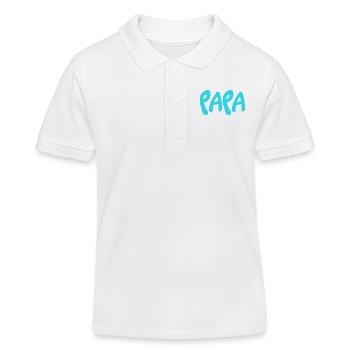 VATERTAG. FROHER VATERTAG. PAPA. ALLES GUTE ZUM GEBURTSTAG. - Kinder Organic Poloshirt Mini Sprinter von Stanley/Stella - Weiß - Vorne