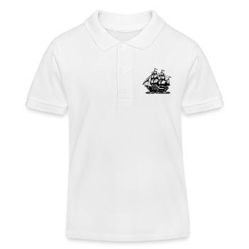 Piratenschiff - Kinder Organic Poloshirt Mini Sprinter von Stanley/Stella - Weiß - Vorne