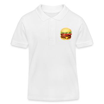 Aquarelle, hamburgers, restauration rapide - Polo enfant bio Stanley/Stella - blanc - Devant