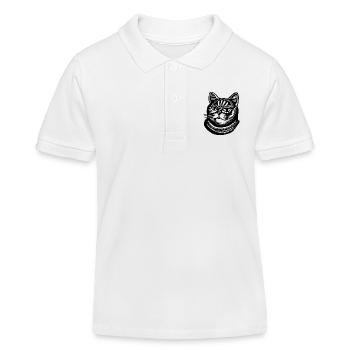 Katze Katzen Katzengesicht - Kinder Organic Poloshirt Mini Sprinter von Stanley/Stella - Weiß - Vorne