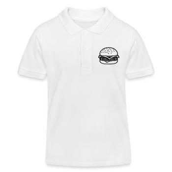 Hamburger Burger - Kinder Organic Poloshirt Mini Sprinter von Stanley/Stella - Weiß - Vorne