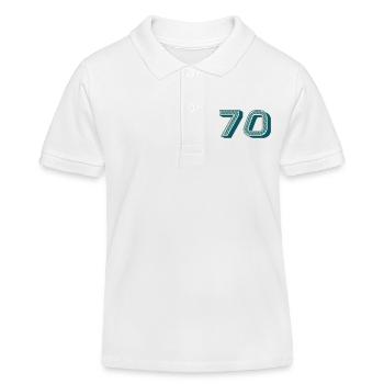 70. 70 YEARS. 70th ANNIVERSARY. 70 YEARS ANNIVERSARY. - Kids Organic Polo Shirt by Stanley/Stella - white - Front