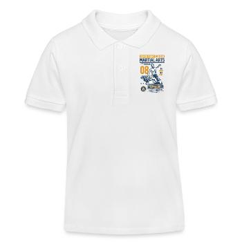 SUPER FIGHT SPORT - Martial Arts Gifts Shirts - Kids Organic Polo Shirt by Stanley/Stella - white - Front