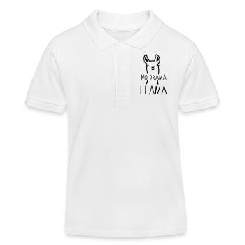 No Drama Llama Drôle idée de cadeau de chameau animal - Polo enfant bio Stanley/Stella - blanc - Devant