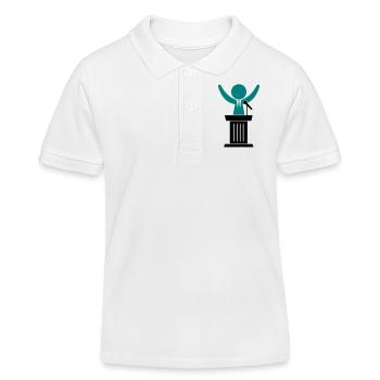 Ein Politiker spricht zu seinen Wählern - Kinder Organic Poloshirt Mini Sprinter von Stanley/Stella - Weiß - Vorne