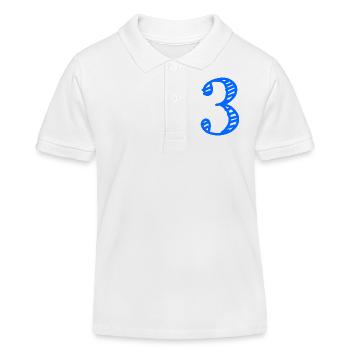 3 YEARS. 3rd ANNIVERSARY. BIRTHDAY 3 YEARS. 3 - Kids Organic Polo Shirt by Stanley/Stella - white - Front
