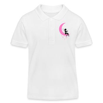 Fée Elfe Croissant de Lune Fantaisie - Polo enfant bio Stanley/Stella - blanc - Devant