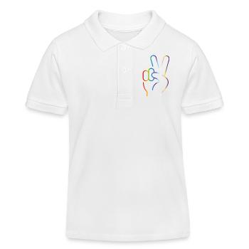 Friedenszeichen 2 Finger Fortschritt Stolz Flagge Farben - Kinder Organic Poloshirt Mini Sprinter von Stanley/Stella - Weiß - Vorne
