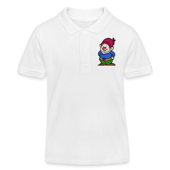 Nain avec bonnet rouge - Polo enfant bio Stanley/Stella - blanc - Devant