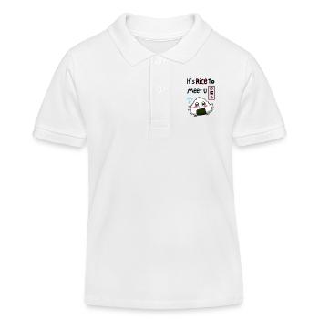 It's Rice To Meet You. - Kids Organic Polo Shirt by Stanley/Stella - white - Front