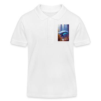 Whale in the Forest Surrealism - Kids Organic Polo Shirt by Stanley/Stella - white - Front