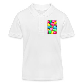 Bonbons colorés - Polo enfant bio Stanley/Stella - blanc - Devant