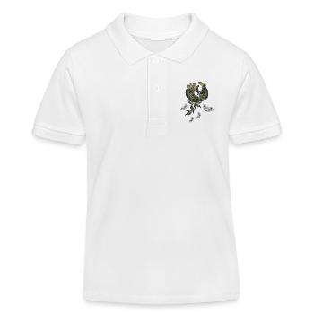Eleganter Pfau in grünen Farben. - Kinder Organic Poloshirt Mini Sprinter von Stanley/Stella - Weiß - Vorne