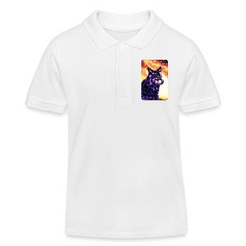 Lila Wolf - Kinder Organic Poloshirt Mini Sprinter von Stanley/Stella - Weiß - Vorne