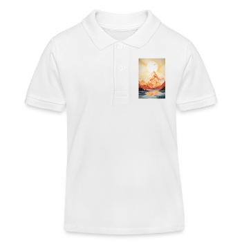 Berglandschaft mit Sonnenuntergang - Kinder Organic Poloshirt Mini Sprinter von Stanley/Stella - Weiß - Vorne