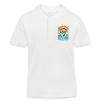 Hipsters cool - Polo enfant bio Stanley/Stella - blanc - Devant