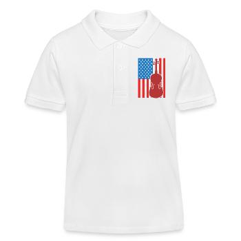 Fiddle USA Flag - Kids Organic Polo Shirt by Stanley/Stella - white - Front