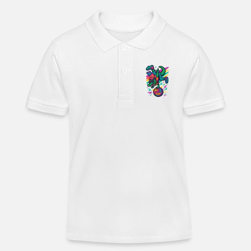 Breakdance Alligator - Polo enfant bio Stanley/Stella - blanc