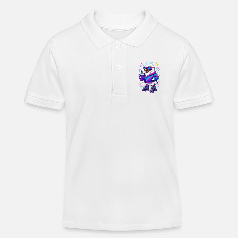 Roller Pinguin - Kinder Organic Poloshirt Mini Sprinter von Stanley/Stella - Weiß