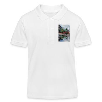 Réflexion de locomotive à vapeur - Polo enfant bio Stanley/Stella - blanc - Devant