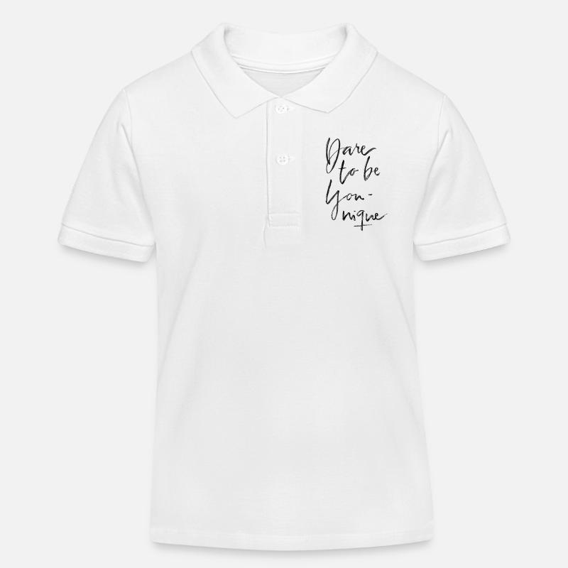 Dare to be younique - Kinder Organic Poloshirt Mini Sprinter von Stanley/Stella - Weiß