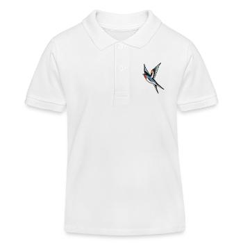 Klassischer Tattoo-Schwalbe - Kinder Organic Poloshirt Mini Sprinter von Stanley/Stella - Weiß - Vorne