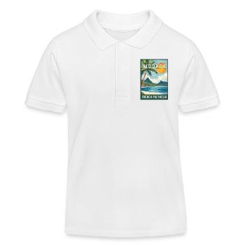 Explorez les Moorea tropicaux en Polynésie française - Polo enfant bio Stanley/Stella - blanc - Devant