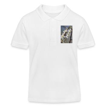 Delicate white cherry blossoms in spring - Kids Organic Polo Shirt by Stanley/Stella - white - Front