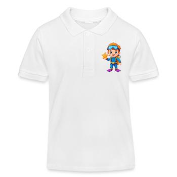 Boy in diving suit with starfish – adventure - Kids Organic Polo Shirt by Stanley/Stella - white - Front