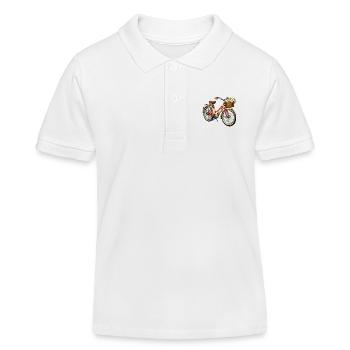 Vintage Fahrrad mit Blumenkorb - Kinder Organic Poloshirt Mini Sprinter von Stanley/Stella - Weiß - Vorne