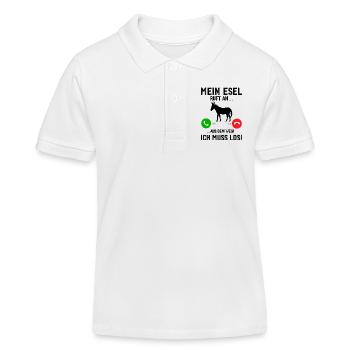 My donkey is calling, I have to go! - Kids Organic Polo Shirt by Stanley/Stella - white - Front