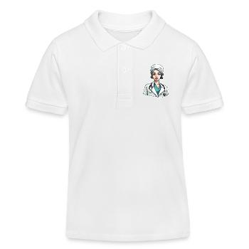 Médecin / professionnel de la santé / médecin / profession / spécialiste - Polo enfant bio Stanley/Stella - blanc - Devant