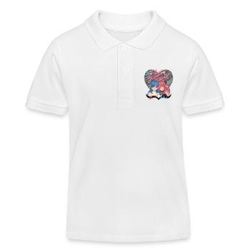 Beste Freundinnen rosa Herz - Kinder Organic Poloshirt Mini Sprinter von Stanley/Stella - Weiß - Vorne