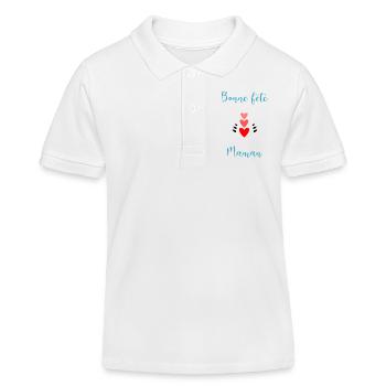 MAMAN,FÊTE DES MÈRES,BONNE FÊTE MAMAN,JE T'AIME - Polo enfant bio Stanley/Stella - blanc - Devant