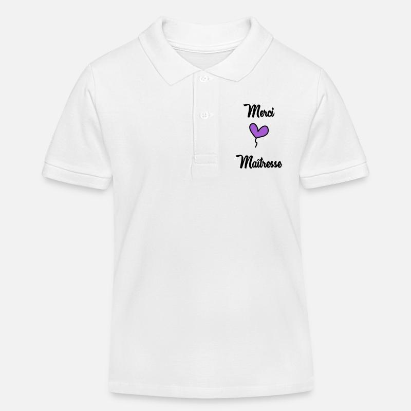 MAÎTRESSE. MERCI. MERCI MAÎTRESSE - Polo enfant bio Stanley/Stella - blanc