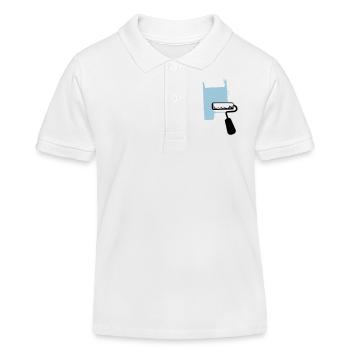 Rouleau de peinture - Polo enfant bio Stanley/Stella - blanc - Devant