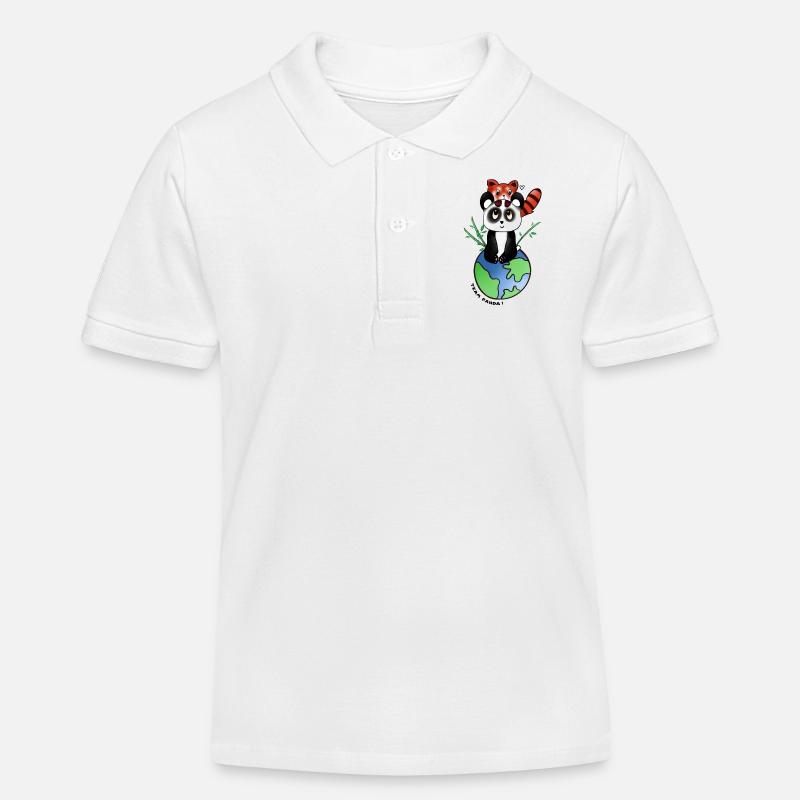 Team Panda - Polo enfant bio Stanley/Stella - blanc