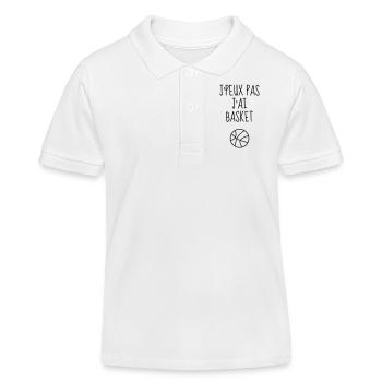 Basketball - Basket ball - Basket-ball - Baskette - Kinder Organic Poloshirt Mini Sprinter von Stanley/Stella - Weiß - Vorne