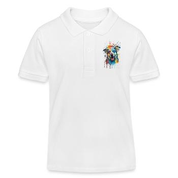 Motif Spash pour tous les amoureux des chiens - Polo enfant bio Stanley/Stella - blanc - Devant