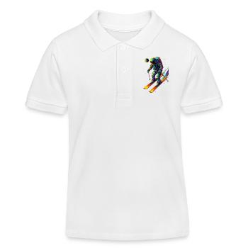 Spaceman sur les skis - Polo enfant bio Stanley/Stella - blanc - Devant