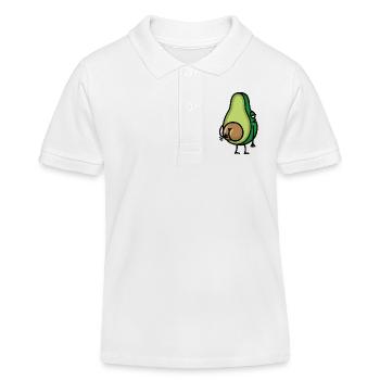Lustig Avocado Hintern Arsch kratzen Geschenkidee - Kinder Organic Poloshirt Mini Sprinter von Stanley/Stella - Weiß - Vorne