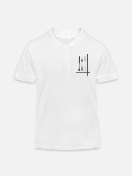Silhouettes de couverts Minimaliste - Polo enfant bio Stanley/Stella - blanc