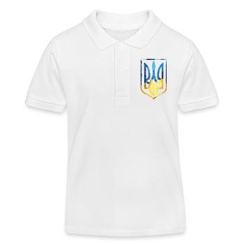 Ukraine Wappen ukrainisch Trysub Flagge Geschenk - Kinder Organic Poloshirt Mini Sprinter von Stanley/Stella - Weiß - Vorne