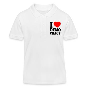 i love democracy - Kids Organic Polo Shirt by Stanley/Stella - white - Front