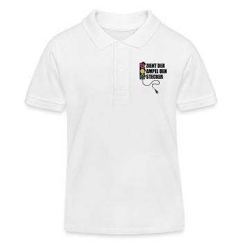Zieht der Ampel den Stecker - Spruch - Kinder Organic Poloshirt Mini Sprinter von Stanley/Stella - Weiß - Vorne