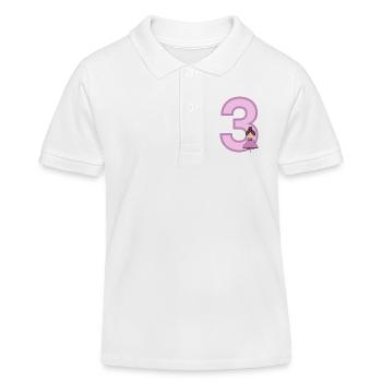 Zahl 3 - Kinder Organic Poloshirt Mini Sprinter von Stanley/Stella - Weiß - Vorne