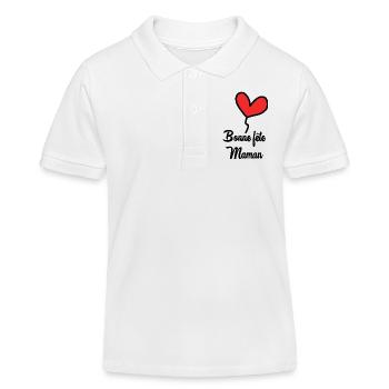 MUTTERTAG. SCHÖNEN MUTTERTAG - Kinder Organic Poloshirt Mini Sprinter von Stanley/Stella - Weiß - Vorne
